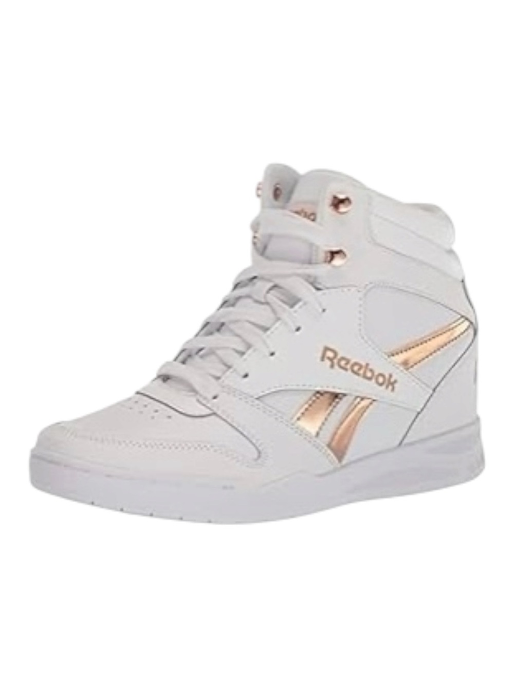 Reebok Women’s High Top Sneakers White with Rose Gold Accents